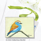 Ruffled Brown Blue Bird, Mini Canvas (MC-8322A)