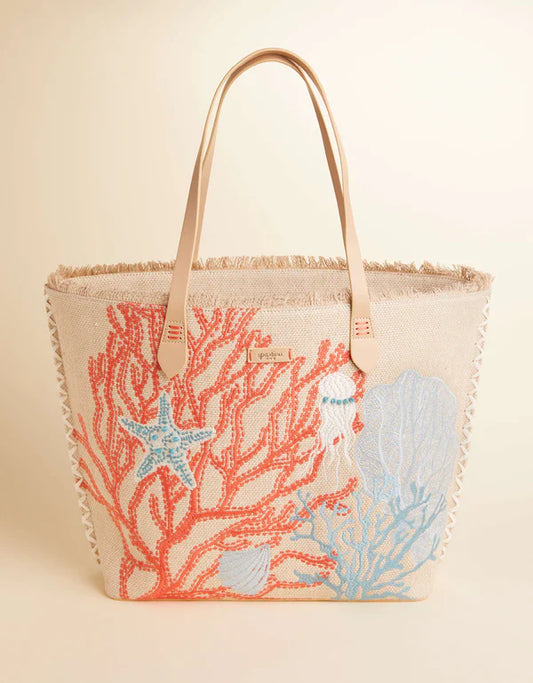 Beach Tote Ogeechee Sea Life Coral