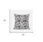 18" Light Green Magenta Roses Suede Throw Pillow
