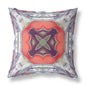 16” Gray Peach Geo Tribal Indoor Outdoor Throw Pillow
