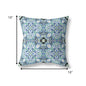 18" Sapphire White Cloverleaf Indoor Outdoor Throw Pillow