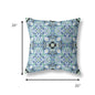 18" Sapphire White Cloverleaf Indoor Outdoor Throw Pillow