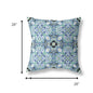18" Sapphire White Cloverleaf Indoor Outdoor Throw Pillow