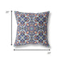 18" Gray Blue Cloverleaf Indoor Outdoor Throw Pillow