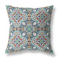 16" Green Orange Cloverleaf Indoor Outdoor Throw Pillow
