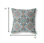 18" Green Orange Cloverleaf Indoor Outdoor Throw Pillow