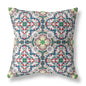 16" Green White Cloverleaf Indoor Outdoor Throw Pillow