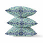 16" Aqua Blue Cloverleaf Indoor Outdoor Throw Pillow