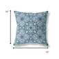 18" Blue Aqua Cloverleaf Indoor Outdoor Throw Pillow