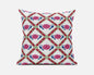 16"x16" Pink Blue White Blown Seam Suede Geometric Throw Pillow
