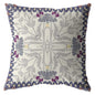 16" Gray Floral Frame Indoor Outdoor Throw Pillow