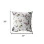 18" White Butterflies Indoor Outdoor Throw Pillow