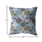 18” Orange Blue Trellis Indoor Outdoor Throw Pillow