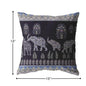 18” Purple Ornate Elephant Indoor Outdoor Throw Pillow