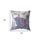 18” Blue Purple Ornate Elephant Indoor Outdoor Throw Pillow