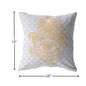 18” Gold Gray Hamsa Indoor Outdoor Throw Pillow