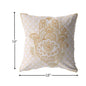 18” Gold White Hamsa Indoor Outdoor Throw Pillow