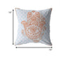 18” Blue Orange Hamsa Indoor Outdoor Throw Pillow