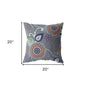18” Gray Pink Floral Indoor Outdoor Throw Pillow