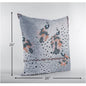 18” Gray Black Boho Bird Indoor Outdoor Throw Pillow