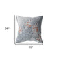 18” Gray Orange Boho Bird Indoor Outdoor Throw Pillow