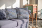 18" Blue Gray Spades Indoor Outdoor Throw Pillow