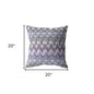 18” Purple Gray Hatch Indoor Outdoor Throw Pillow