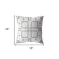 18” White Floral Indoor Outdoor Throw Pillow