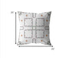 18” White Floral Indoor Outdoor Throw Pillow