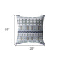 18” Navy White Strips Indoor Outdoor Throw Pillow