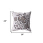 18” Gray White Wildflower Indoor Outdoor Throw Pillow