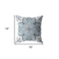 18" Blue Floral Forest Indoor Outdoor Throw Pillow