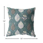18” Pine Green Leaves Indoor Outdoor Zippered Throw Pillow