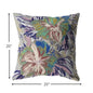 18” Lilac Green Hibiscus Indoor Outdoor Zippered Throw Pillow