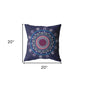 18"x18" Navy Zippered Broadcloth Geometric Throw Pillow