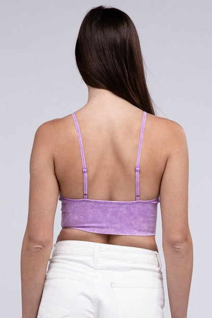 ZENANA Washed Ribbed Bra Padded Tank Top