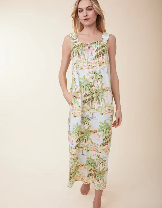 Pajama Sleeveless Nightgown Overboard Coastal Dreams
