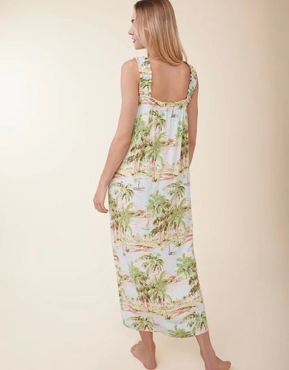 Pajama Sleeveless Nightgown Overboard Coastal Dreams