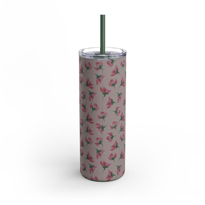 Customizable: Floral Pattern Tumbler, Personalized Gift for Coffee Lovers, Travel Mug for Women, Insulated Drinkware, Trendy Water Bottle