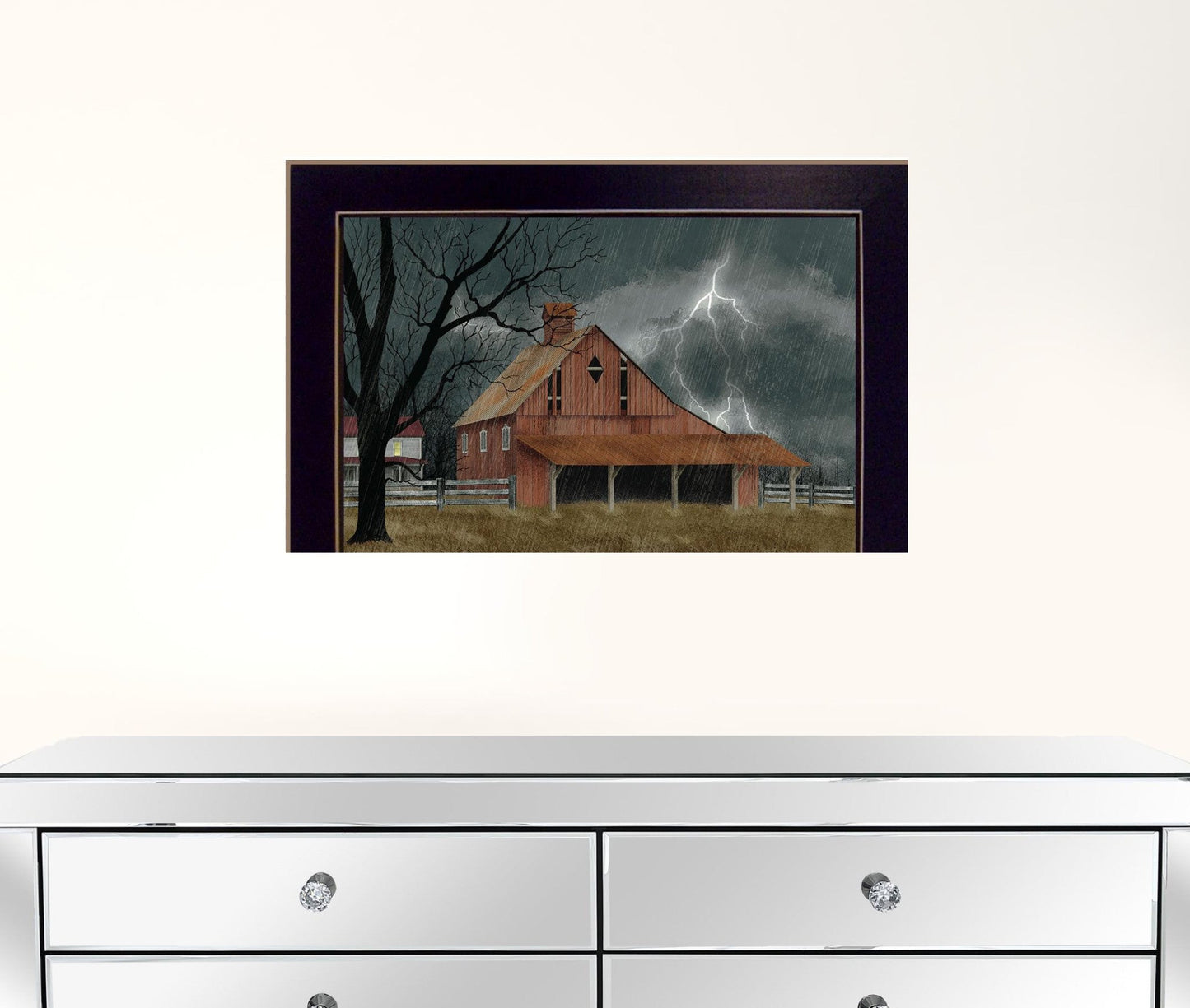 Dark and Stormy Night 1 Black Framed Print Wall Art