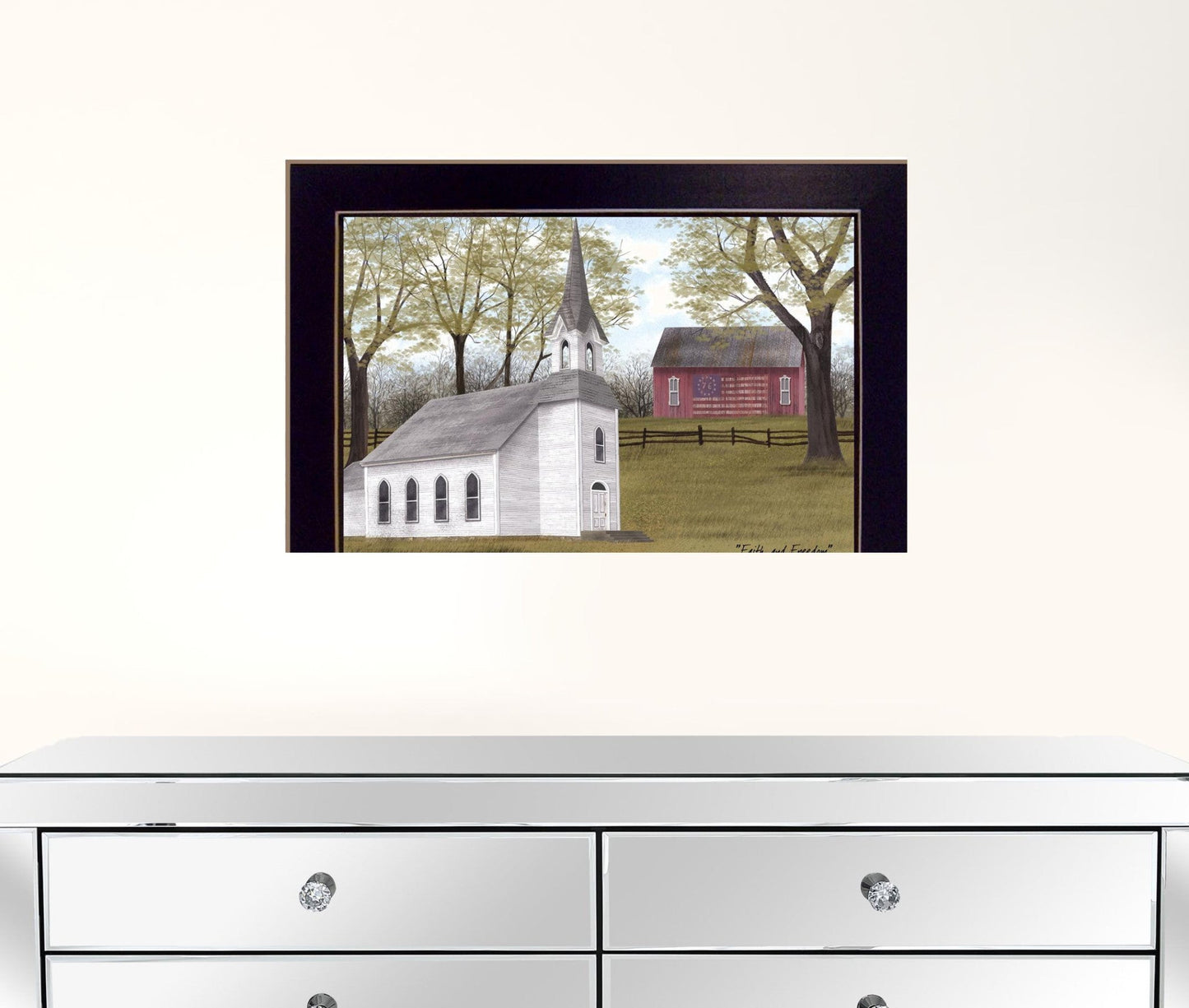 Faith and Freedom 1 Black Framed Print Wall Art