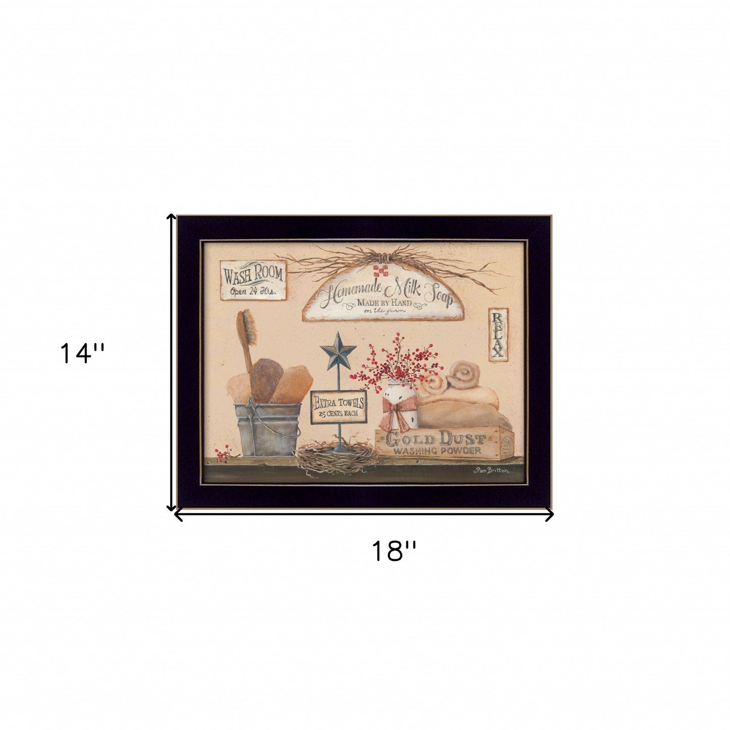 Wash Room 1 Black Framed Print Bathroom Wall Art