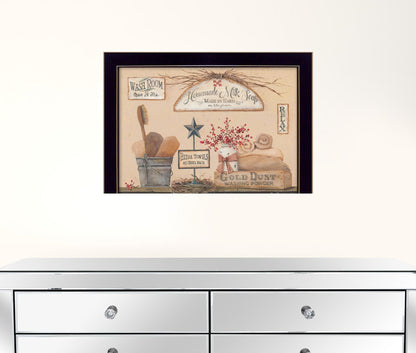 Wash Room 1 Black Framed Print Bathroom Wall Art
