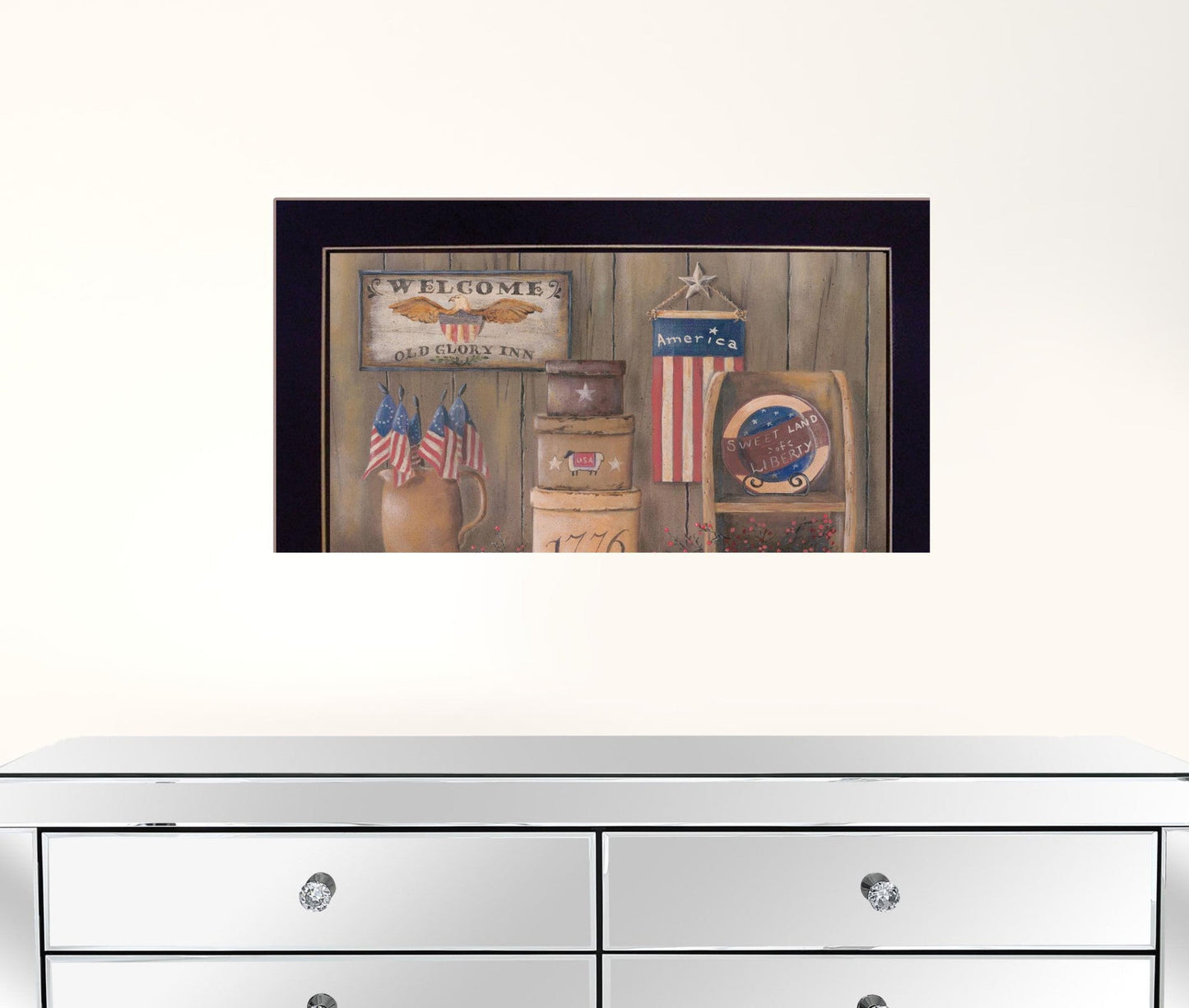 Sweet Land of Liberty 1 Black Framed Print Wall Art