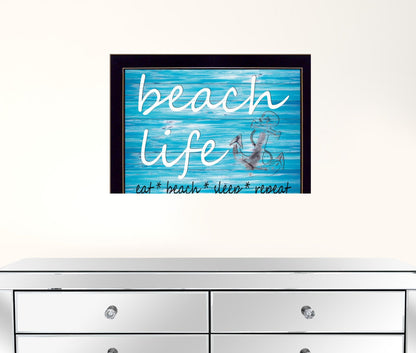 Beach Life 2 Black Framed Print Wall Art