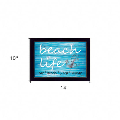 Beach Life 1 Black Framed Print Wall Art