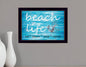 Beach Life 1 Black Framed Print Wall Art