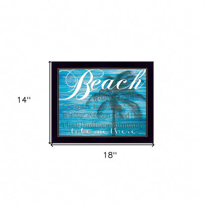 Beach Take Me There 1 Black Framed Print Wall Art
