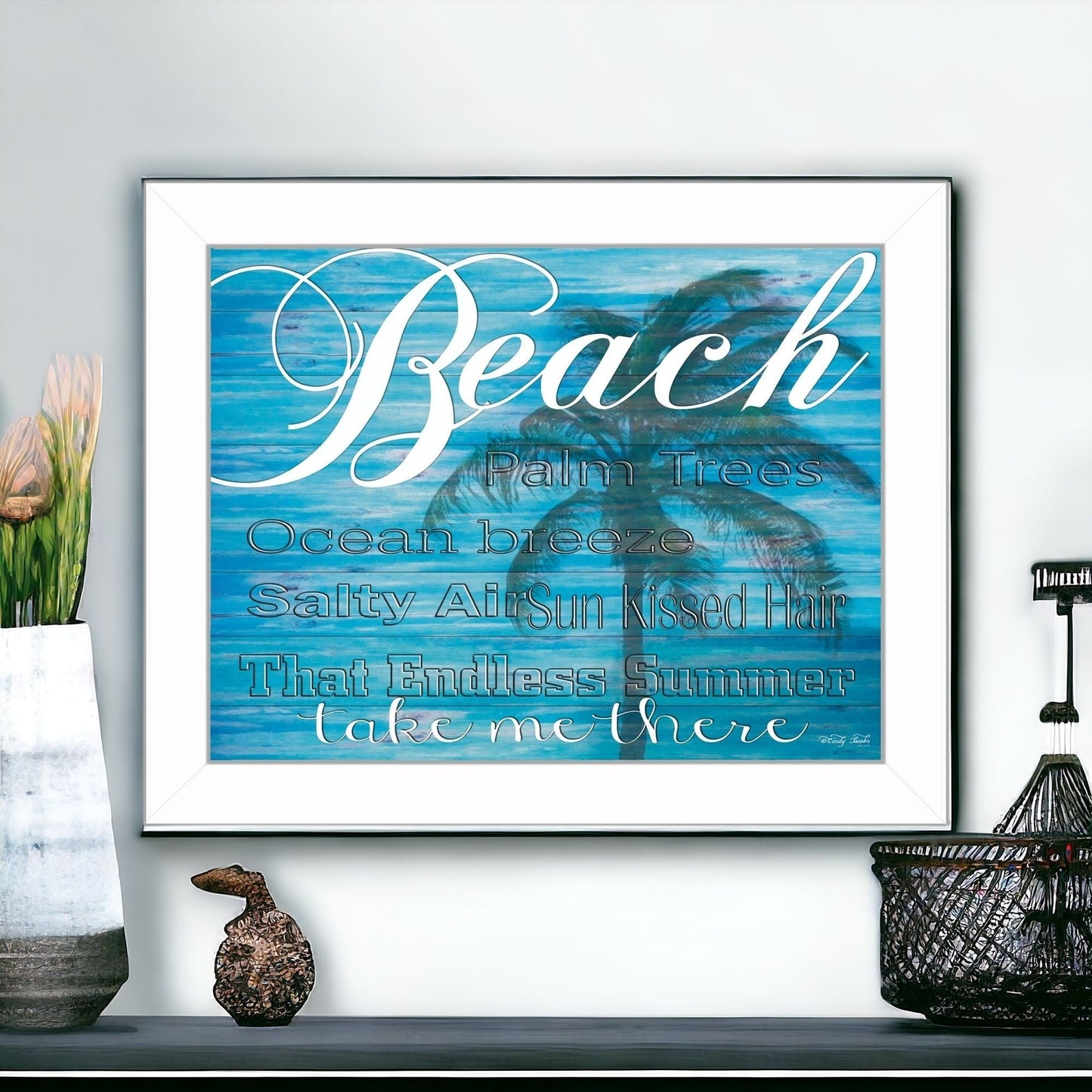 Beach Take Me There 2 White Framed Print Wall Art