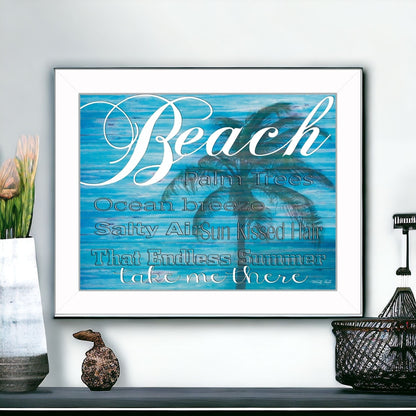 Beach Take Me There 2 White Framed Print Wall Art